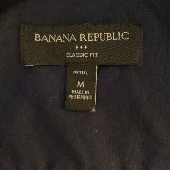 BANANA REPUBLIC Navy Blue , Long Sleeves, Buttons Front Shirt, Size M - Picture 5 of 9